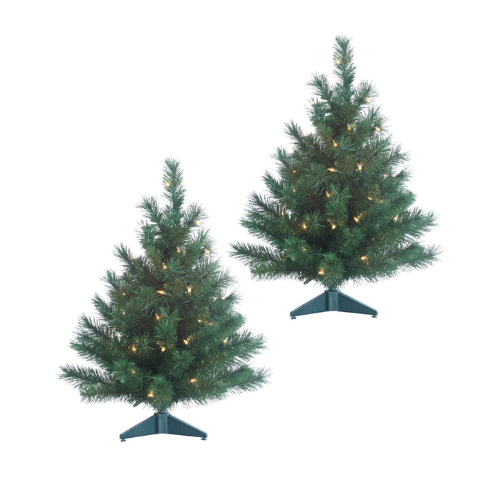 Sterling 2 ft. Pre Lit Clear LED Colorado Spruce Tree Set of 2