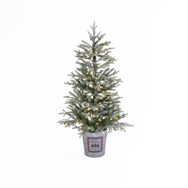 4 ft. Illuminating Flocked Half Holiday Tree #2495830EC