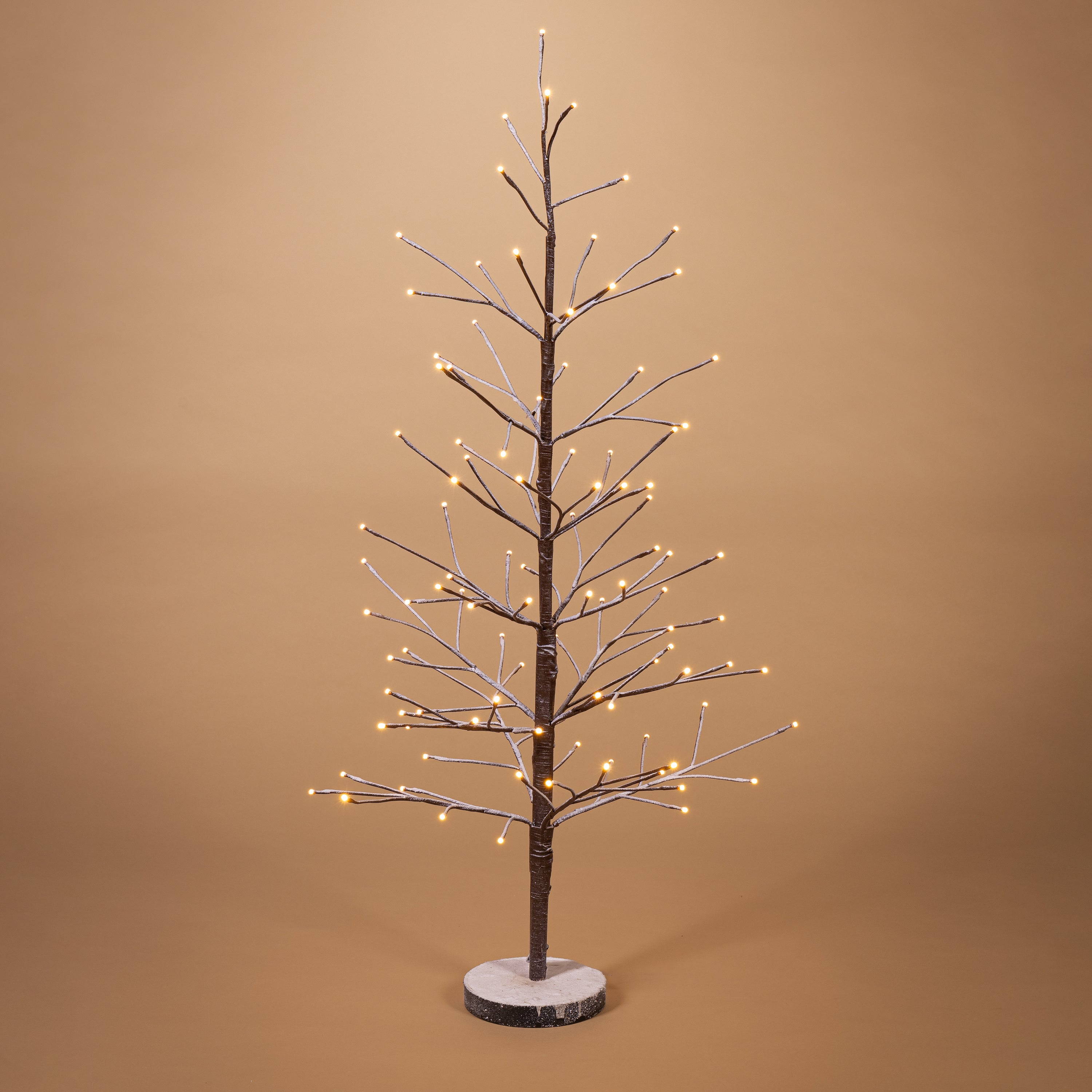 Welcoming 4'H Electric UL Lighted Snowy Brown Tree with 100 Warm White LED Lights 2740590EC