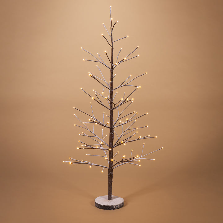 Welcoming 4'H Electric UL Lighted Snowy Brown Tree with 100 Warm White LED Lights 2740590EC