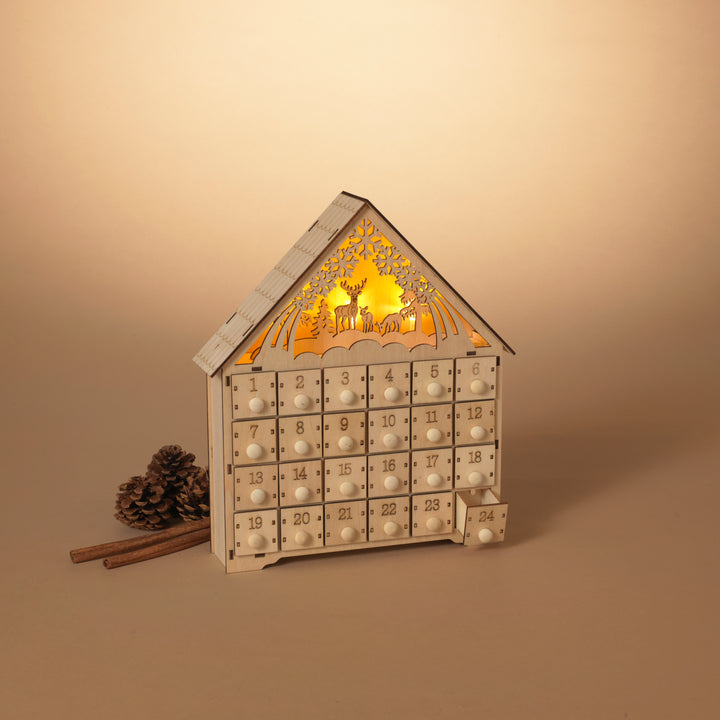 11.8 in. Laser Cut Wood Winter Scene Advent Calendar #2649620EC