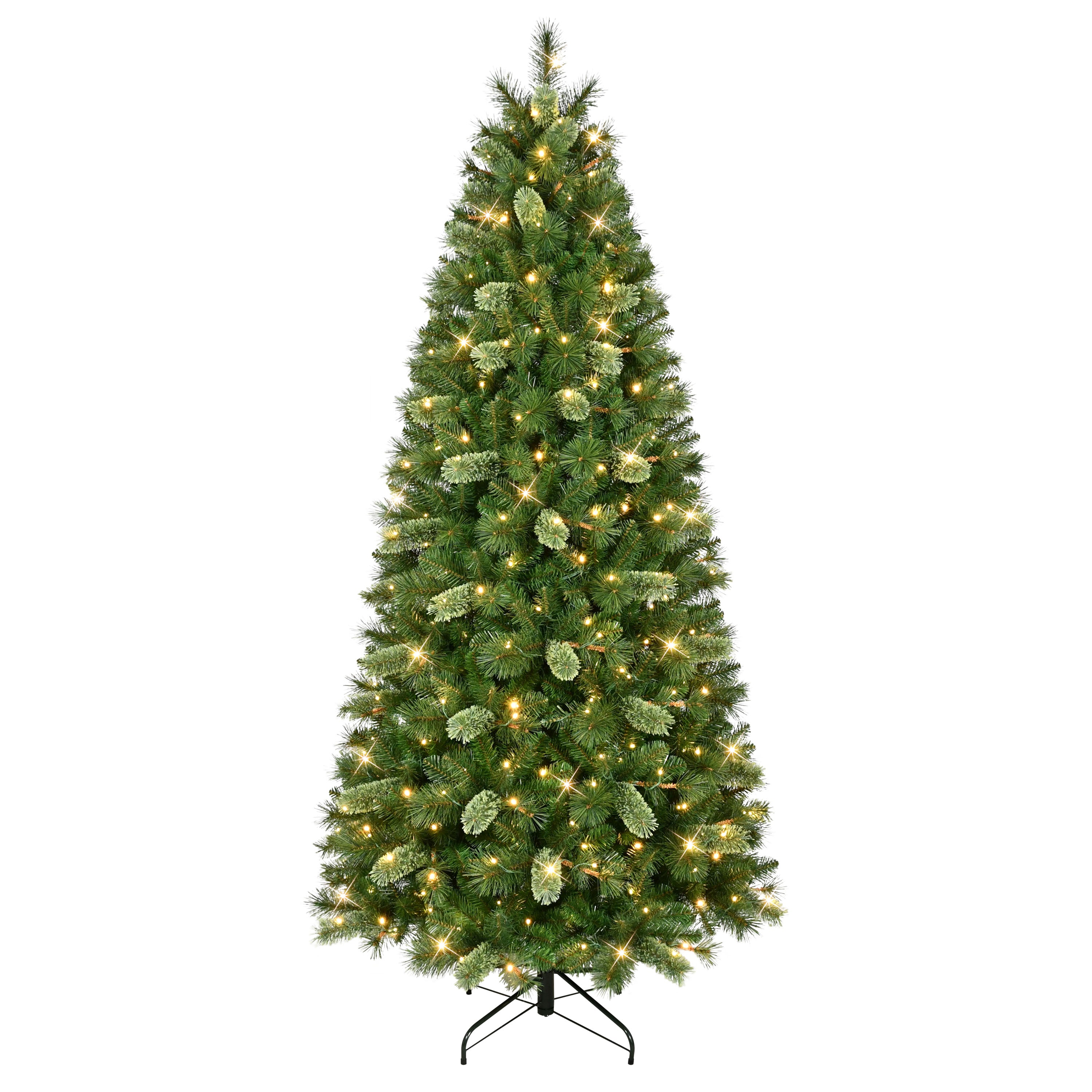 7.5' Pre-Lit Artificial Slim Teton Pine Tree with 350 LED Lights TTPSL-75LW5K350A