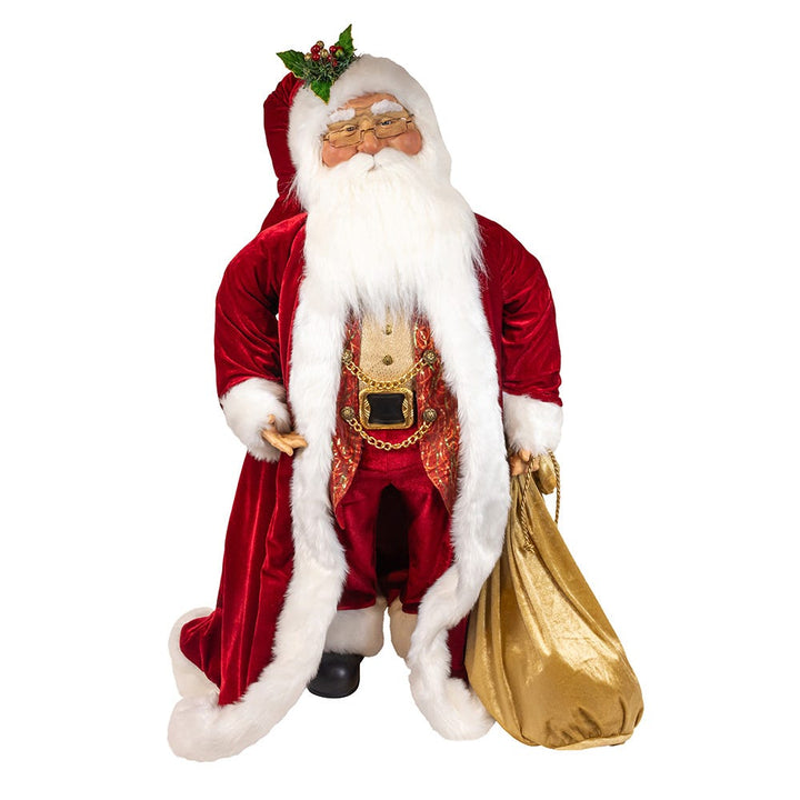 Kurt Adler 40-Inch Jacqueline Kent Traditional Santa With Bag