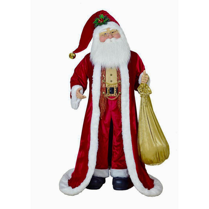 Kurt Adler 6-Foot Jacqueline Kent Red and Gold Traditional Santa