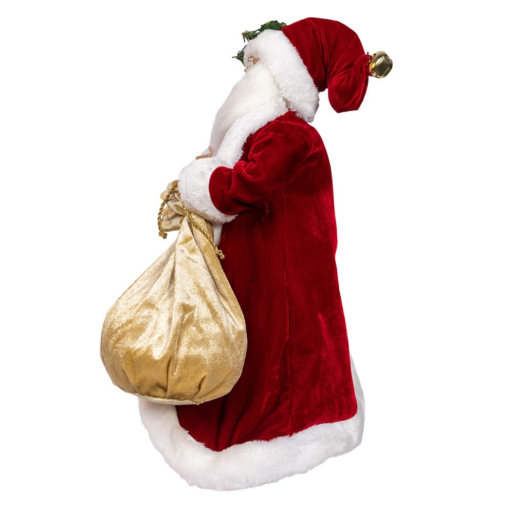 Kurt Adler 17-Inch Jacqueline Kent Traditional Red Santa with Bag