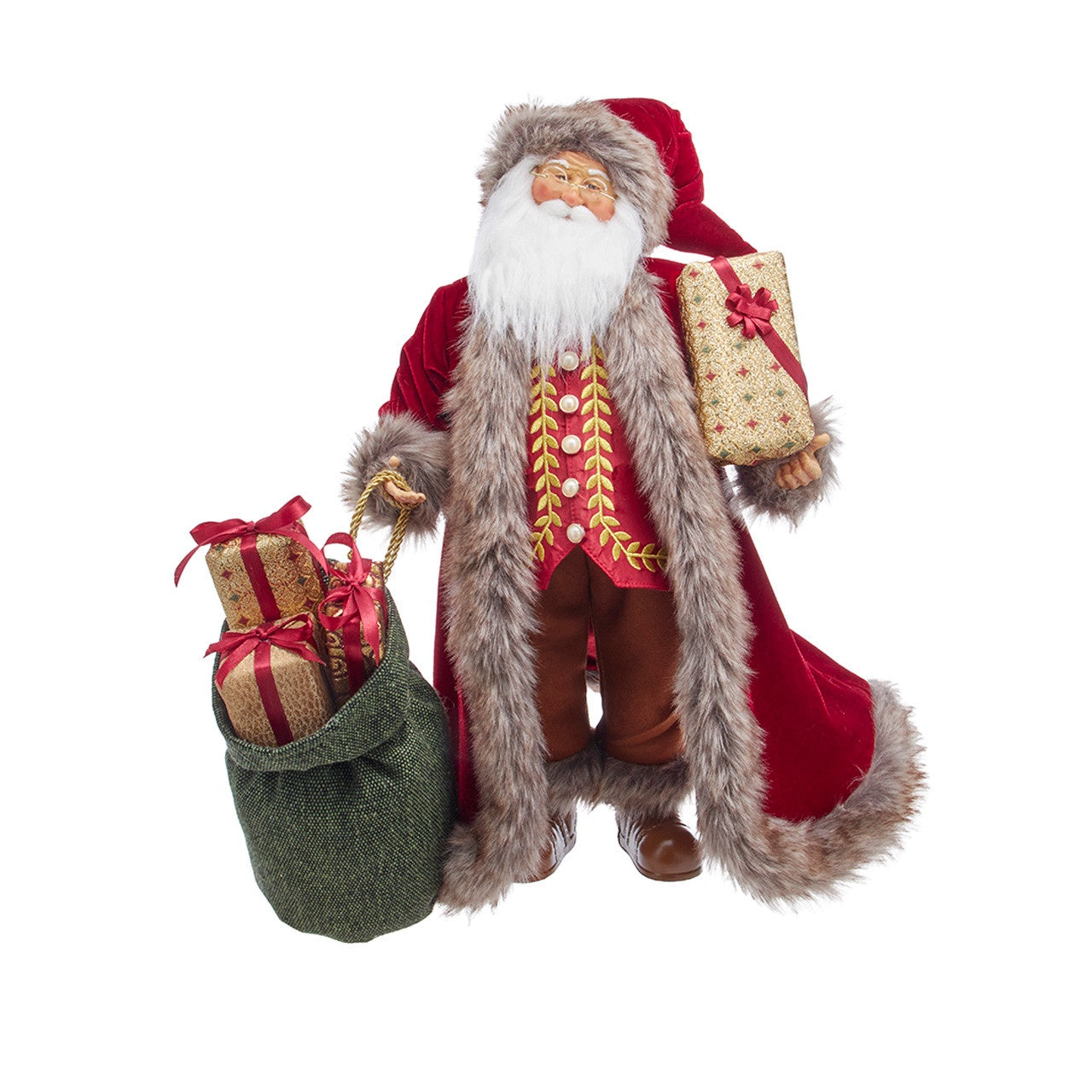 Kurt Adler 17" Jacqueline Kent Santa With Bag & Gifts #JK2601