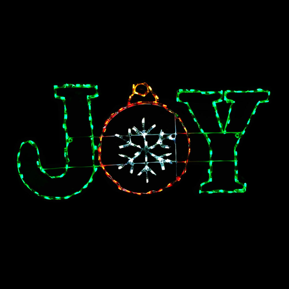 Brite Ideas 48" x 24" Joy with Snowflake Ornament LED Sign JOYSF