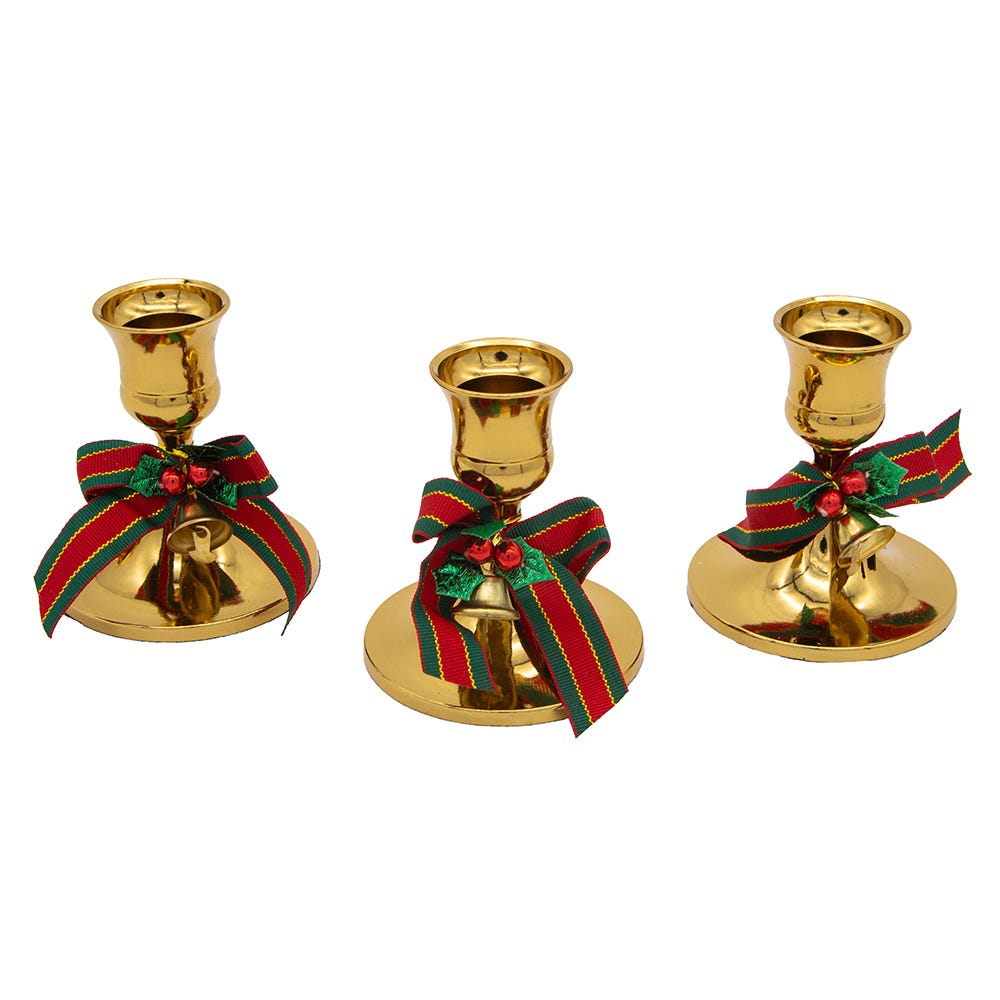 Kurt Adler 3-Inch Candleholder 3-Piece Set JT0154