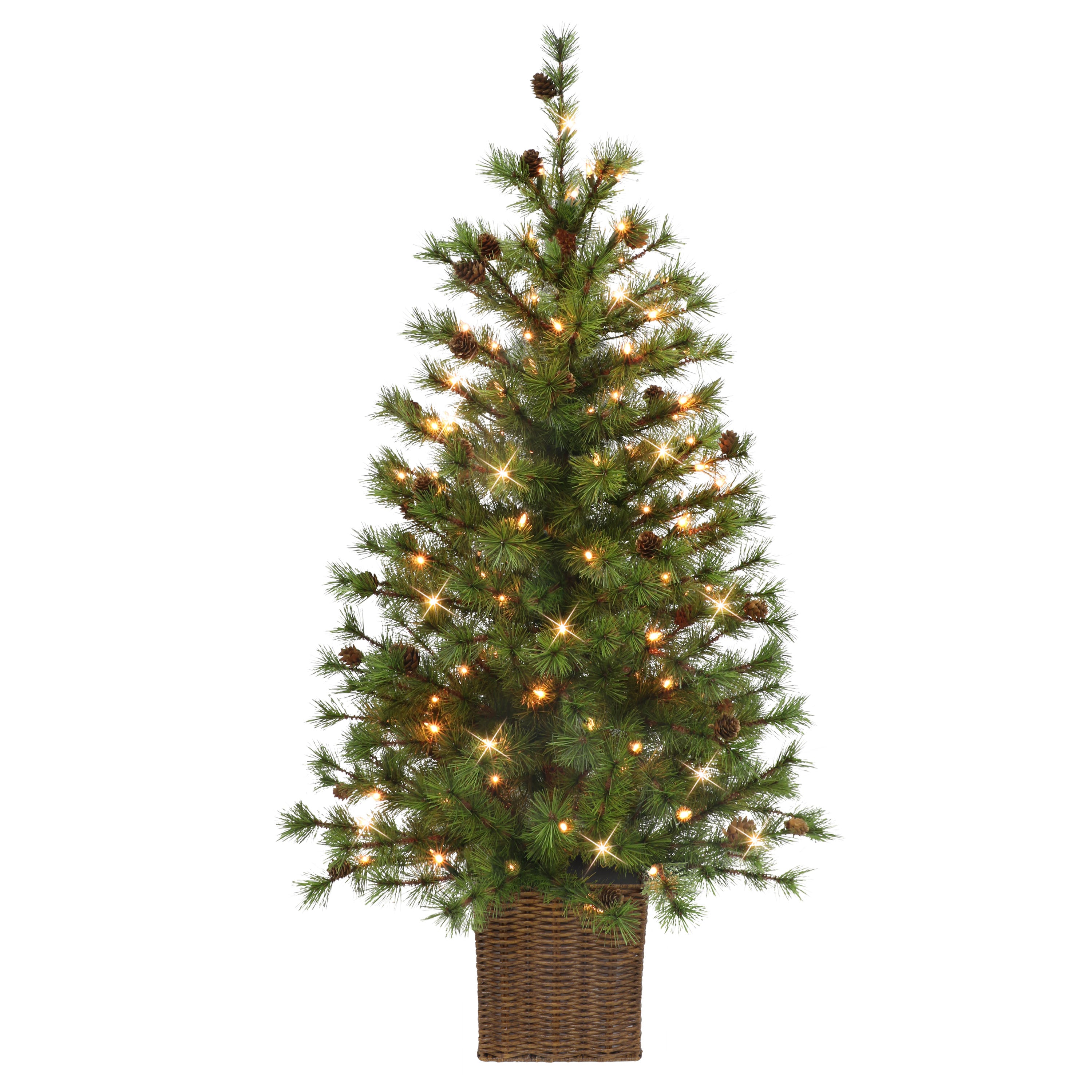 4 ft. Pre-Lit Potted  Artificial Tree 4437A-ST40C1