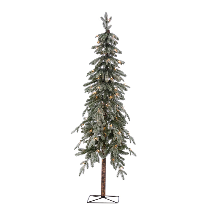 Sterling 6 ft. Pre Lit Warm White LED Natural Cut Flocked Alpine Tree