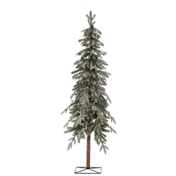 Sterling 6 ft. Pre Lit Warm White LED Natural Cut Flocked Alpine Tree