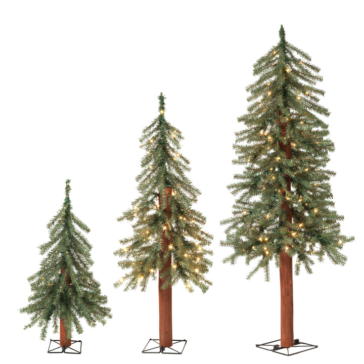 Sterling Set of 3 Pre Lit Clear LED Alpine Tree