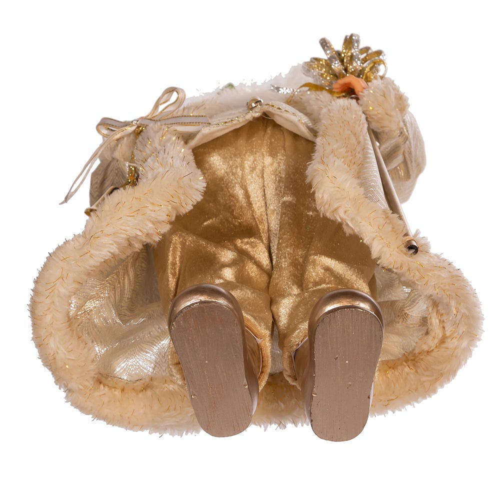 Kurt Adler 17-Inch Light Gold Santa with Staff and Bells