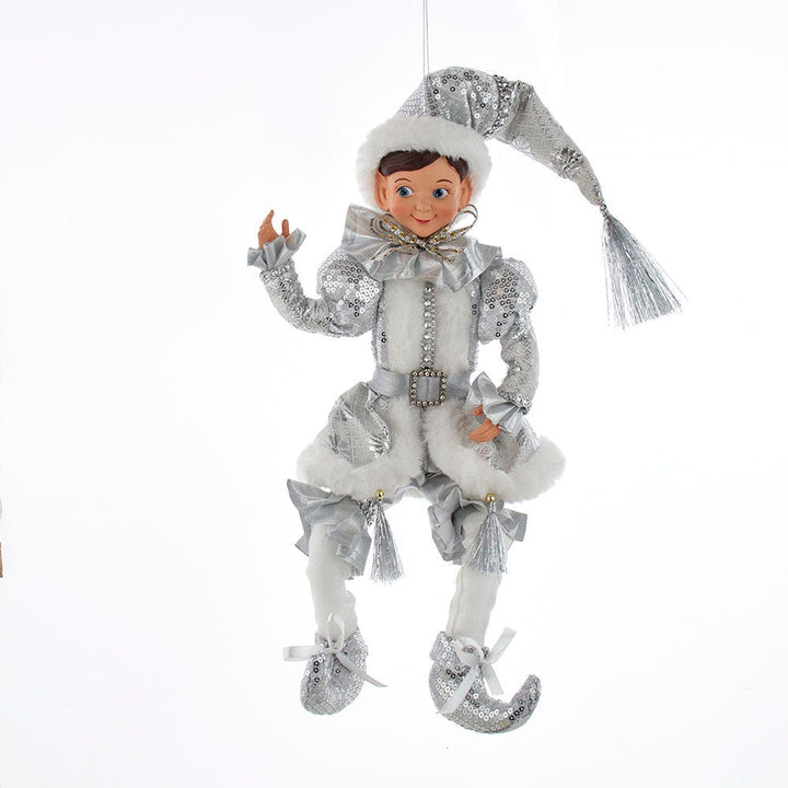 Kurt Adler 15-Inch Silver and White Kringle Klaus Elf Ornament