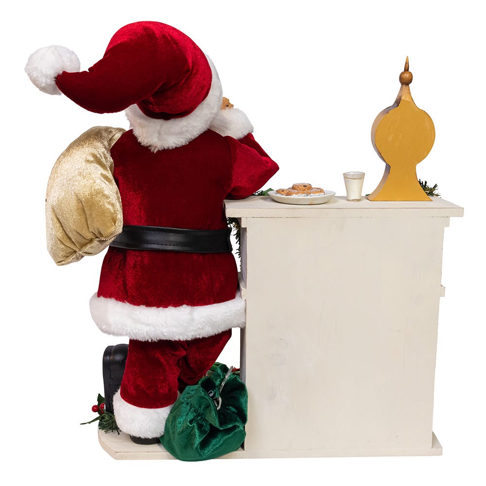 Kurt Adler 17-Inch KSA Kringles Santa with LED Fireplace Mantle