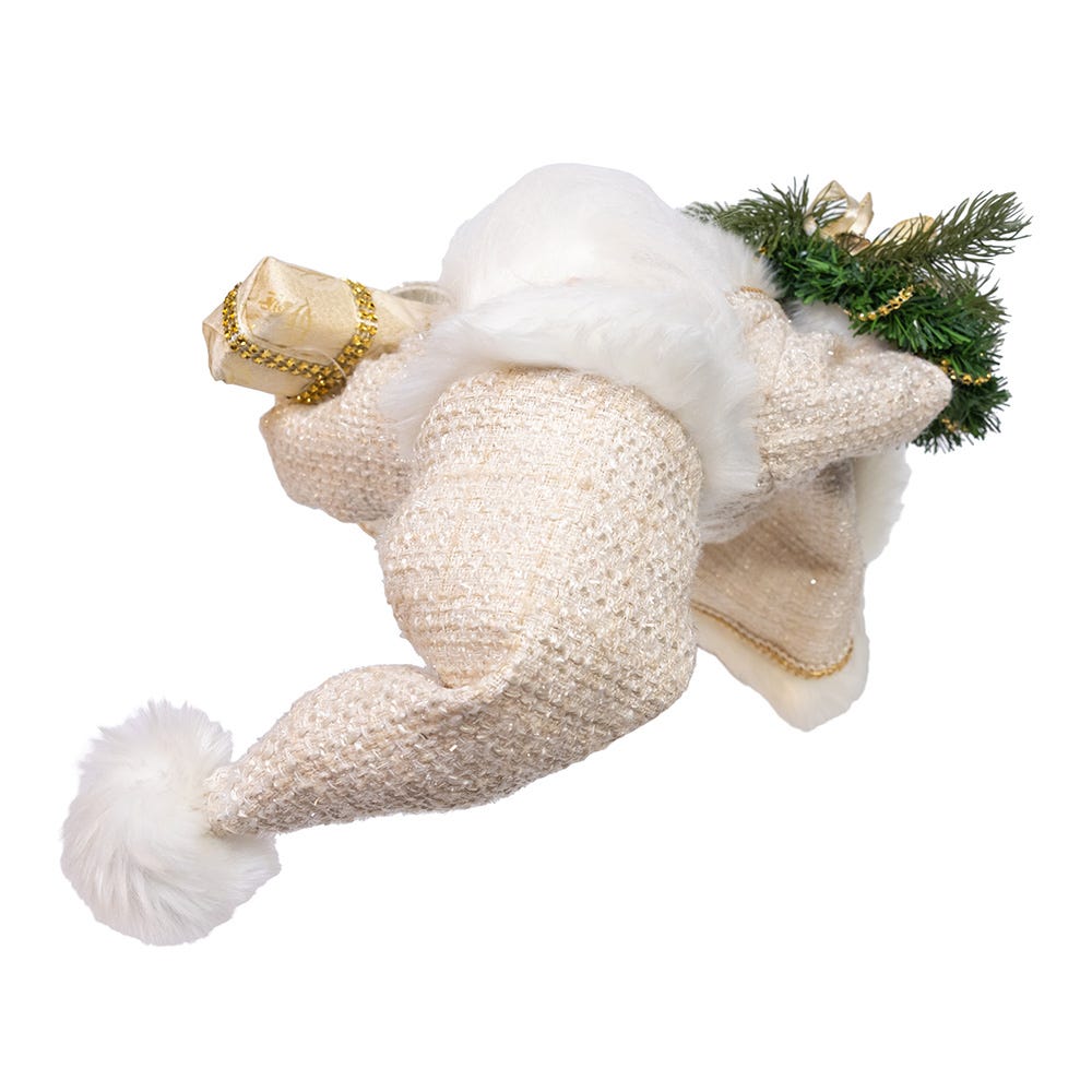 Kurt Adler  18-Inch  Kringles Cream Santa with Gift and Wreath
