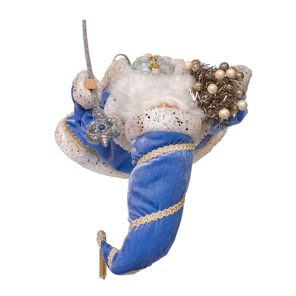 Kurt Adler 18-Inch  Kringles Blue and Platinum Santa