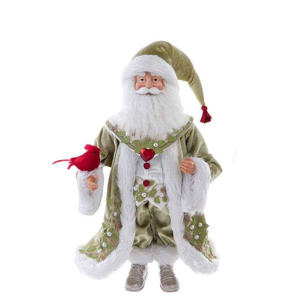 Kurt Adler 18-Inch Kringles Mistletoe Kisses Santa table piece KK0151