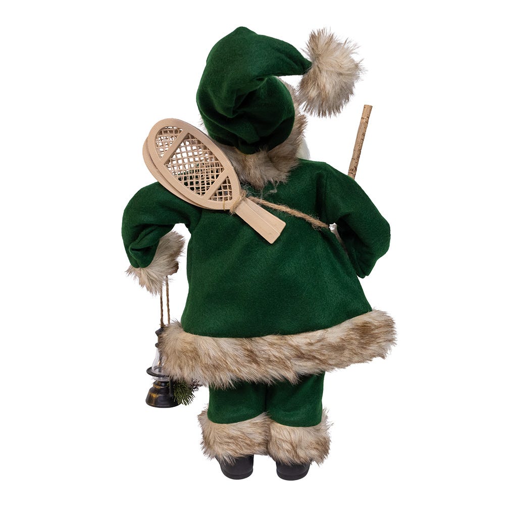 Kurt Adler 18.5-Inch Kringles Winter Green Santa with cane and lamp decoration