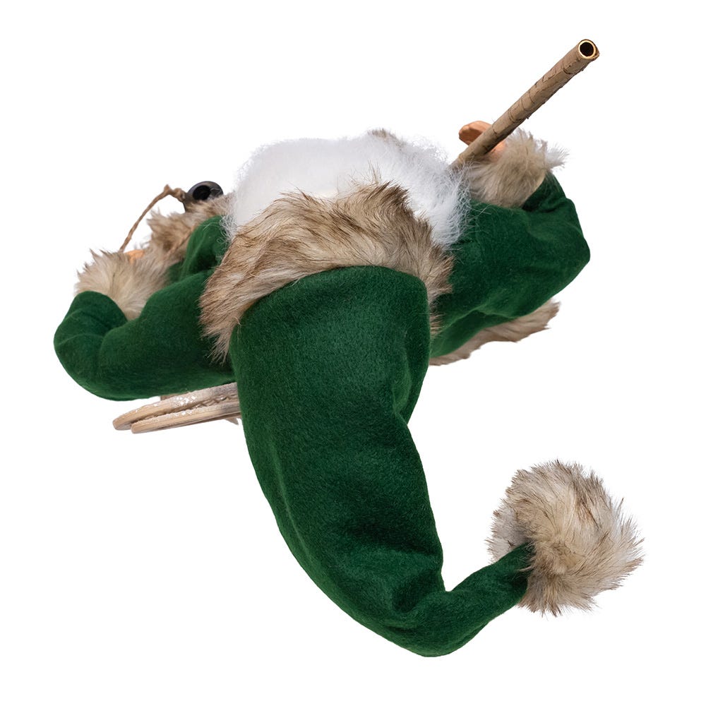 Kurt Adler 18.5-Inch Kringles Winter Green Santa with cane and lamp decoration