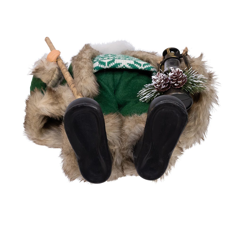 Kurt Adler 18.5-Inch Kringles Winter Green Santa with cane and lamp decoration