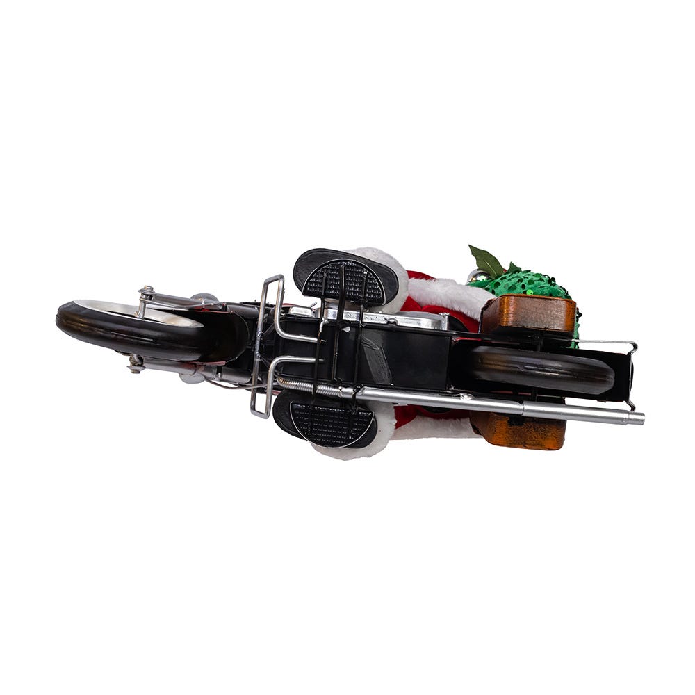 Kurt Adler whimsical 14-Inch Kringles Motorcycle Santa with Giftbag