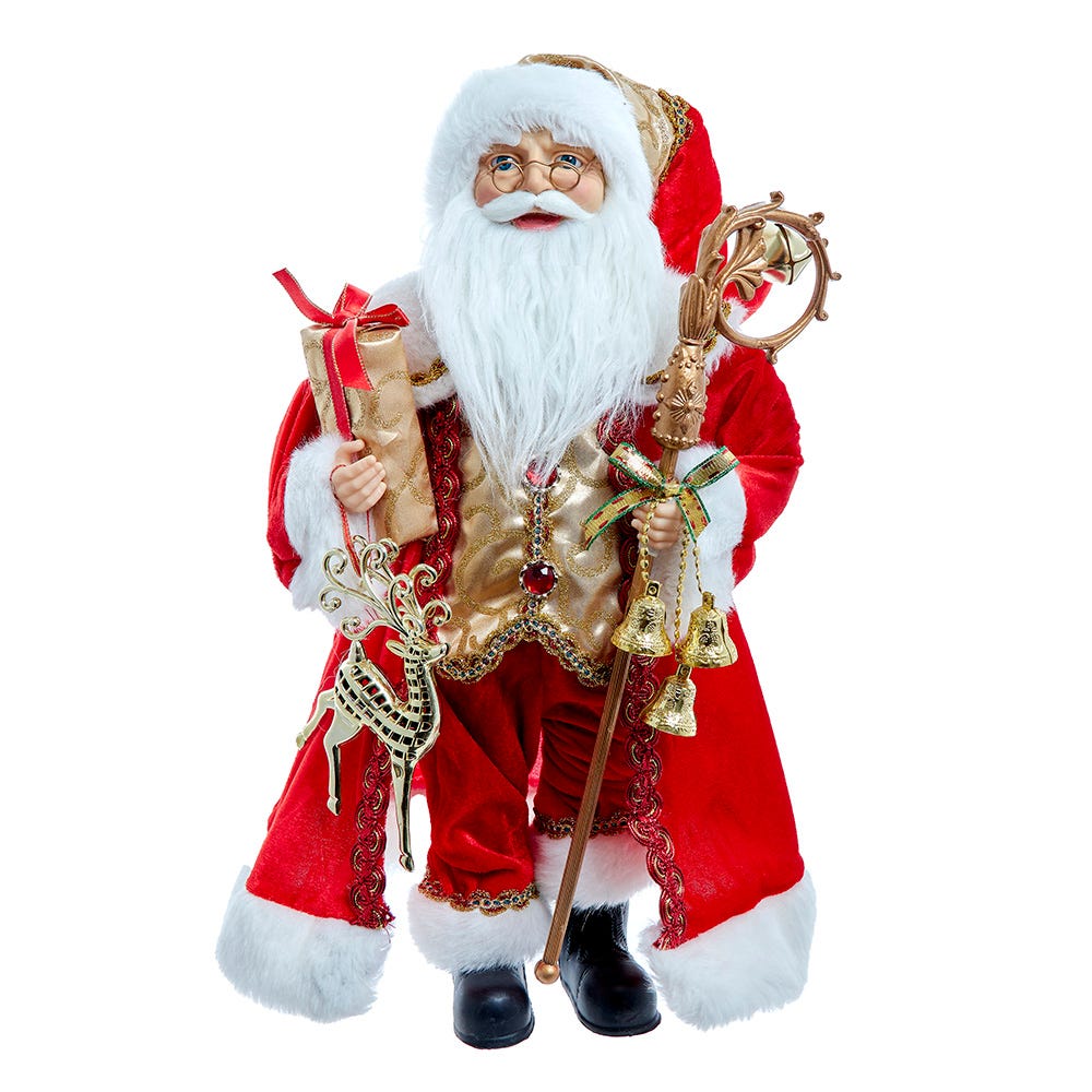 Kurt Adler 18" Standing Red and Gold Santa KK0154