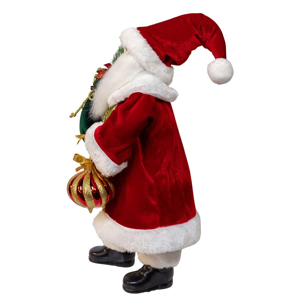 Kurt Adler 18"  Kringles Red Velvet Santa with Bag