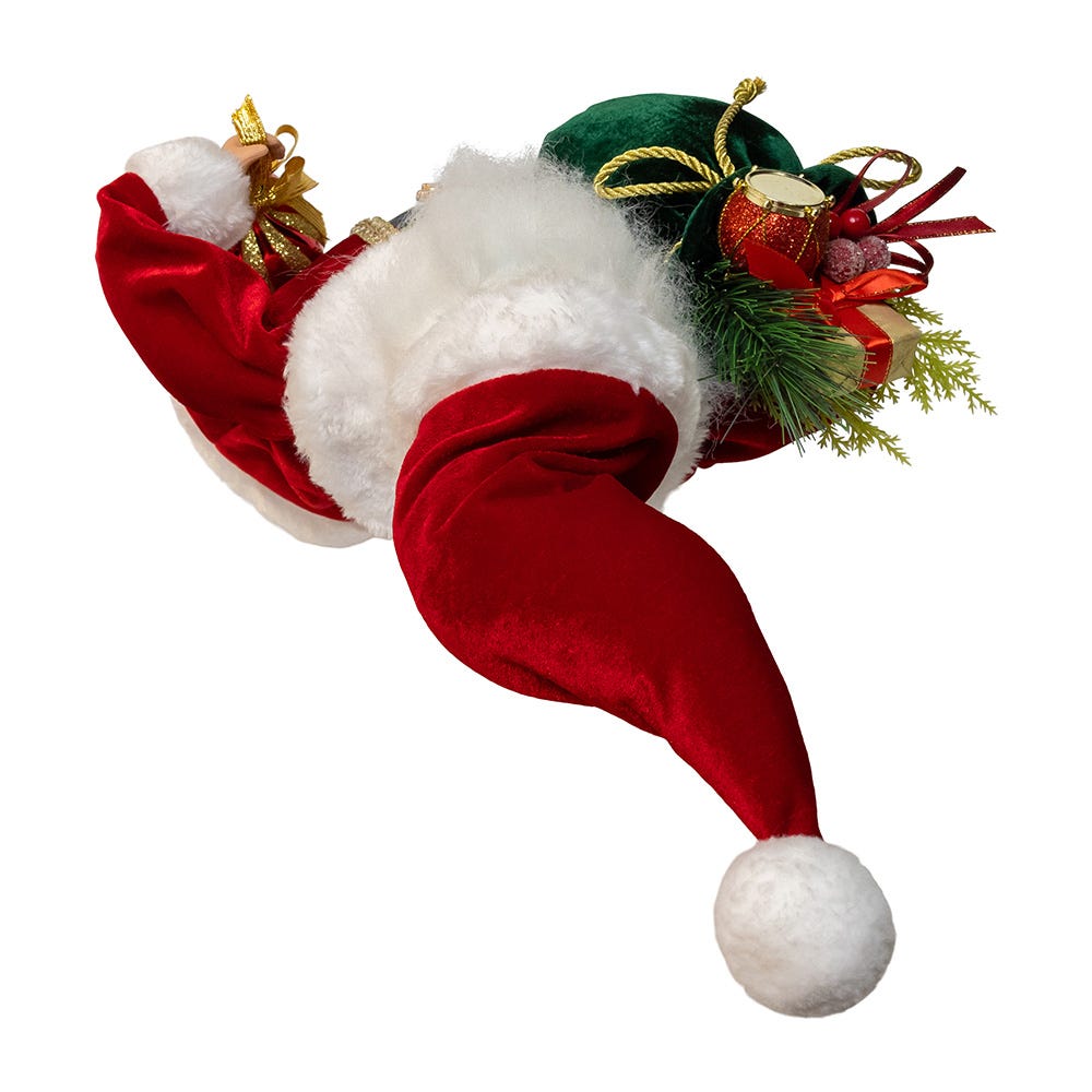 Kurt Adler 18"  Kringles Red Velvet Santa with Bag