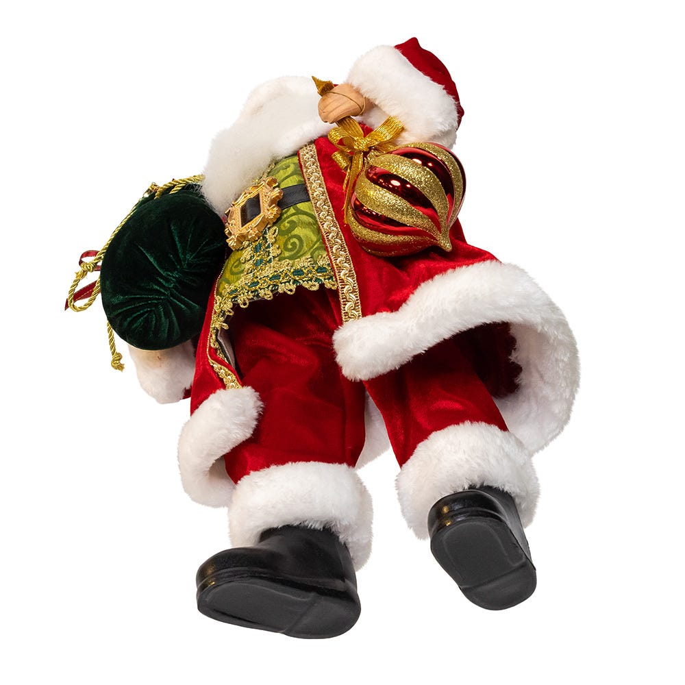 Kurt Adler 18"  Kringles Red Velvet Santa with Bag