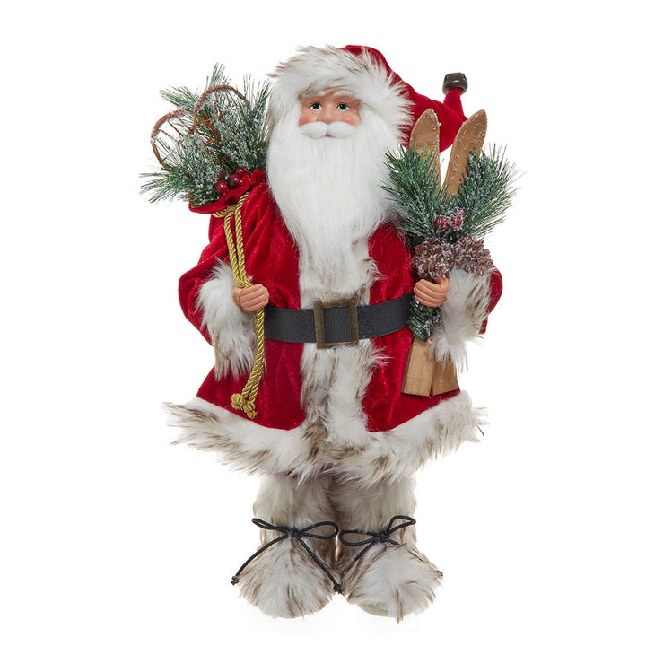 Kurt Adler 18-Inch KSA Kringles Rustic Santa with Skis KK0159