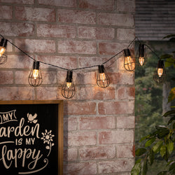 6 ft. L Solar Bulb Cage Patio String Lights