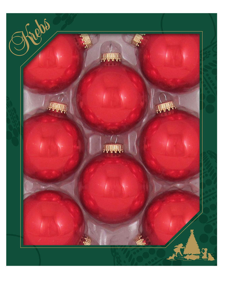 Christmas by Krebs Candy Apple Red 2.63 in Glass Christmas Tree Ornaments Set of 8 #KBX70101