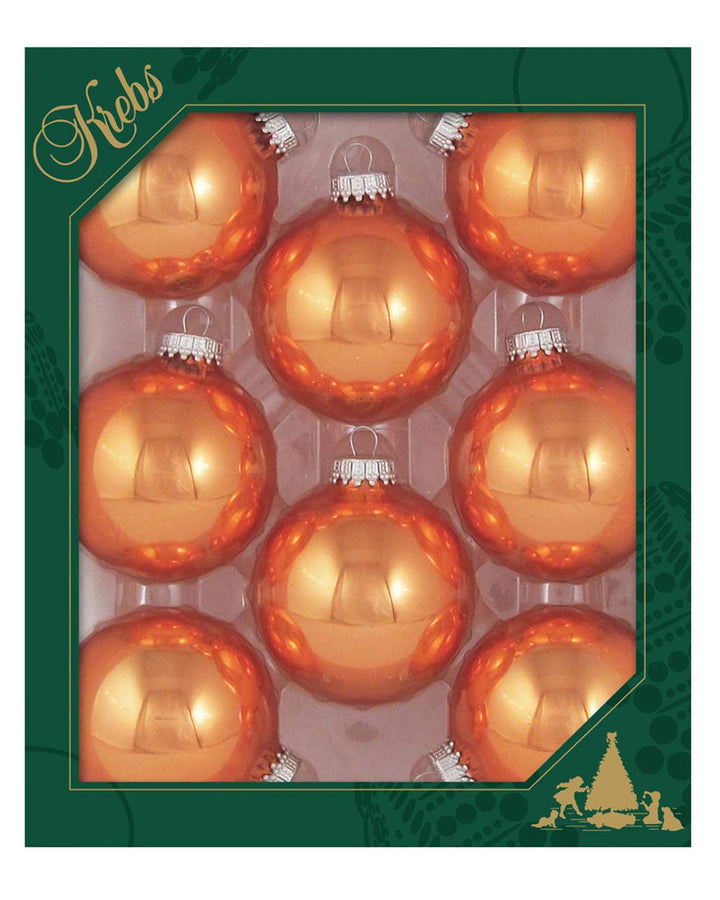 Christmas by Krebs Orange Crush 2.63 in Glass Christmas Tree Ornaments Set of 8 #KBX10099