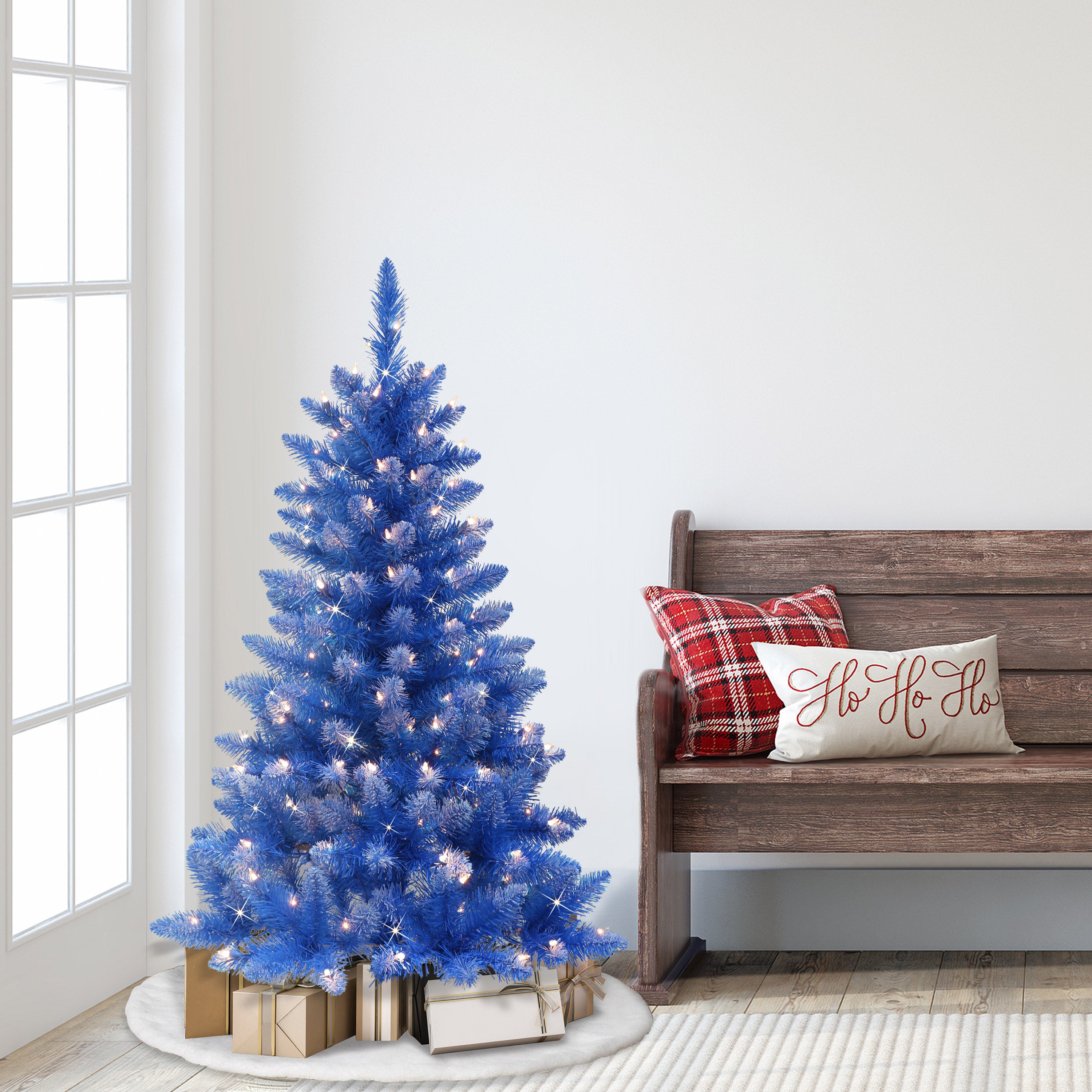 4ft Pre-Lit Fashion Blue Christmas Tree