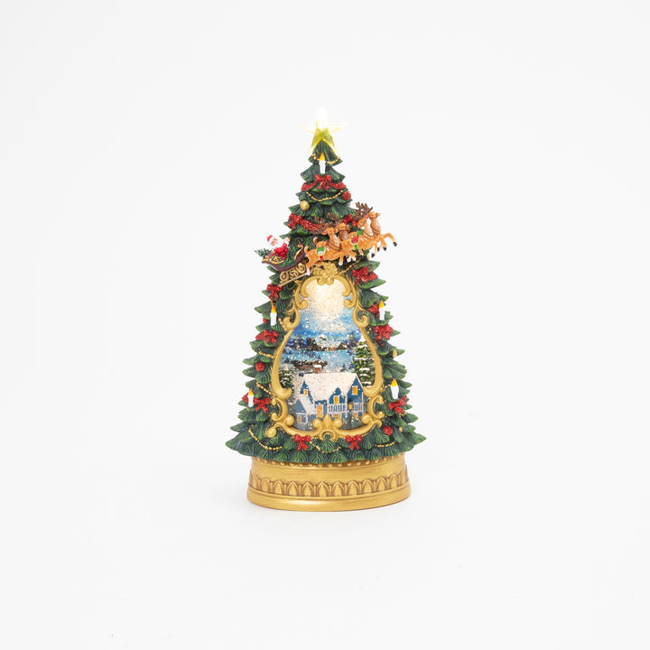 Lighted 13.8 in H Battery Operated Lighted Holiday Scene Spinning Water Globe 2688640EC