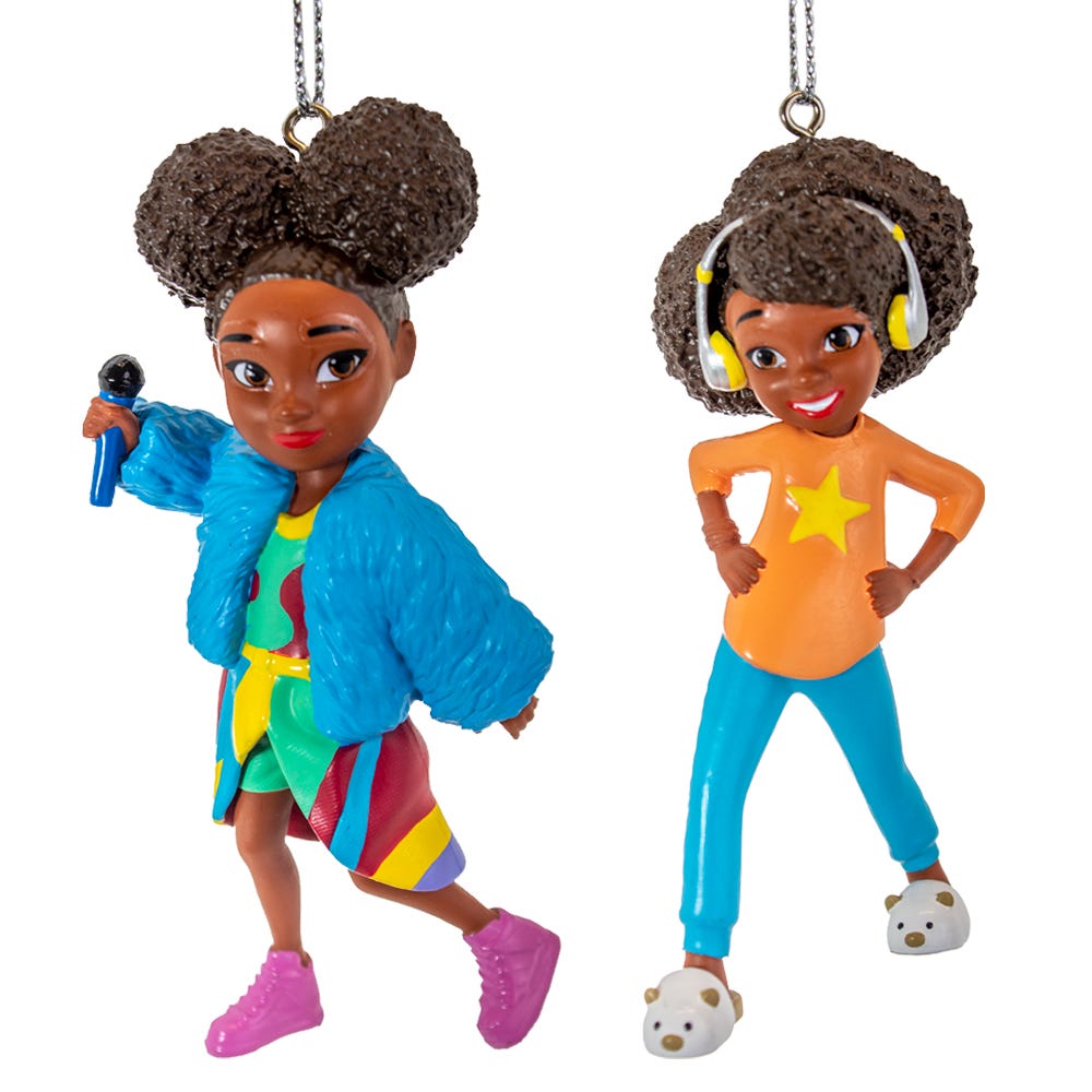 3.5" Karma with Headphnes/Fur Coat Ornament, 2 Assorted KW1231