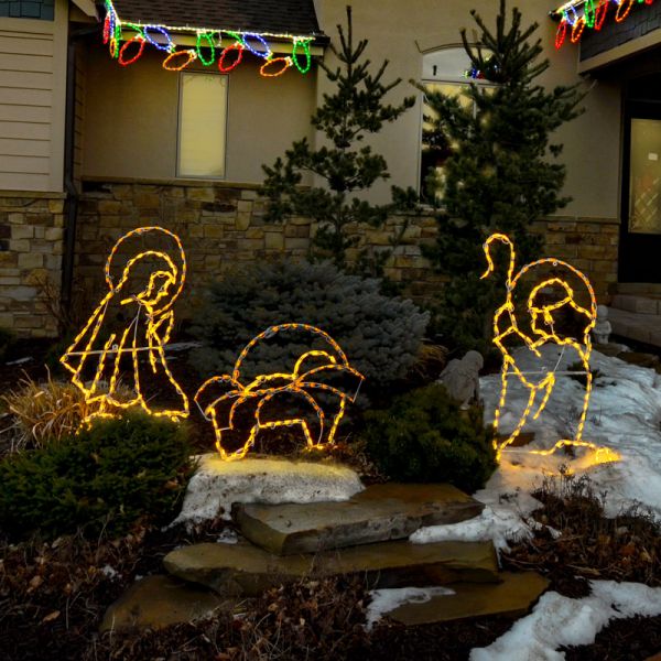 Brite Ideas 39" Holy Family Nativity Scene LED Display Warm White NS40WW