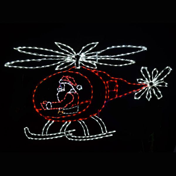 Brite Ideas 59" Santa Flying Helicopter Animated LED Display SHCPTR