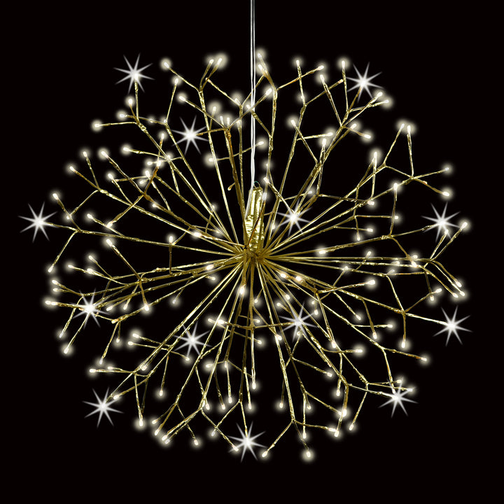 24" 3D Connectable LED Shimmering Matte Gold Sphere with Twinkling Warm White Lights # LED24SHSCXGWWTW