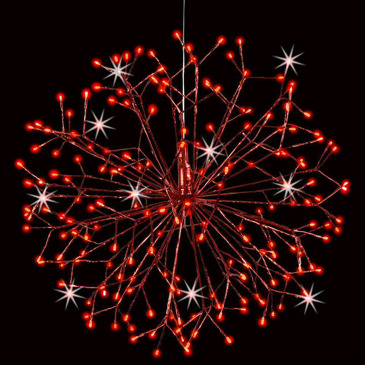 24" 3D Connectable LED Shimmering Red Sphere with Twinkling Red Lights # LED24SHSCXRRDTW