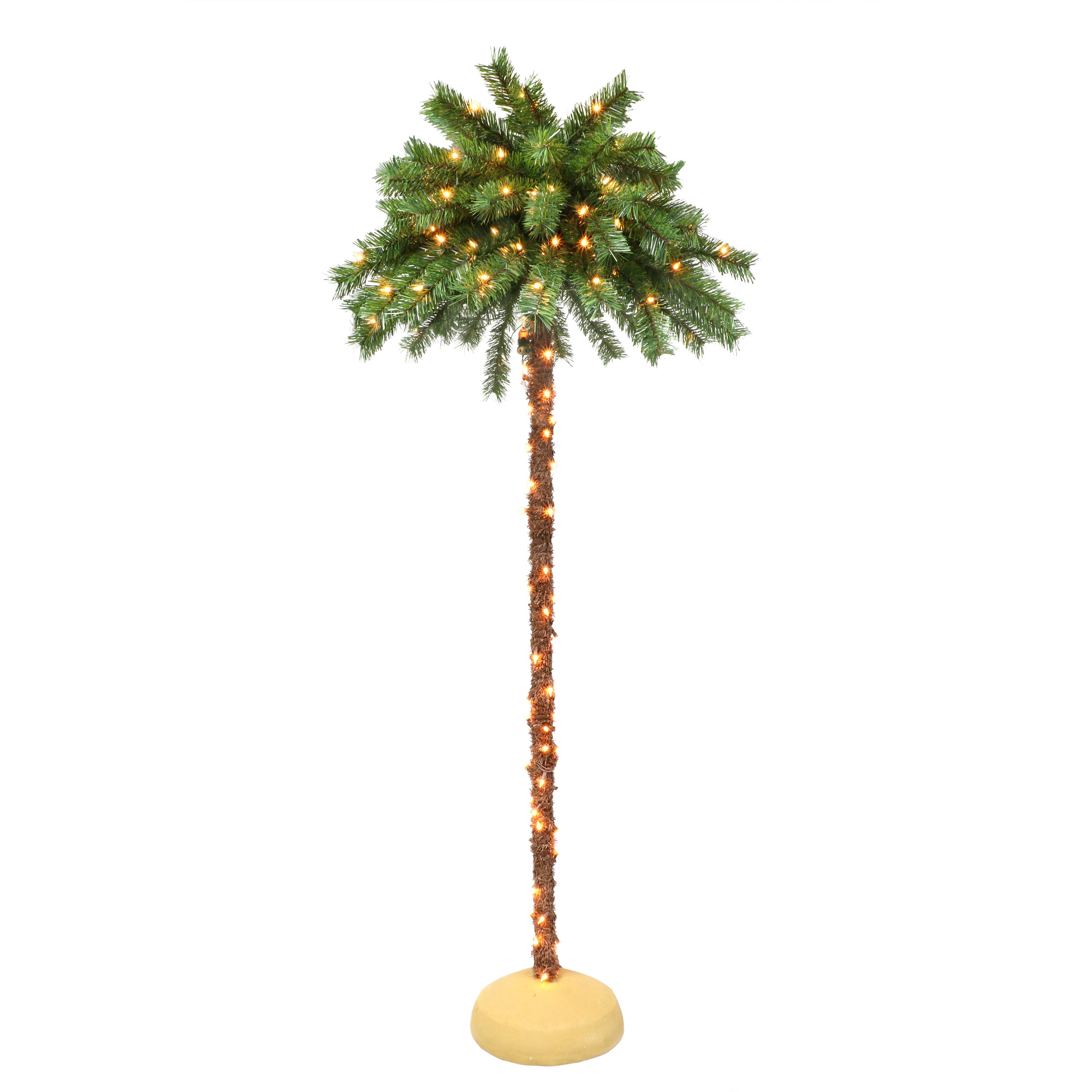 6 ft. Pre-Lit Palm Tree 150 Dual-Color LED Lights DT8345A-60LD150