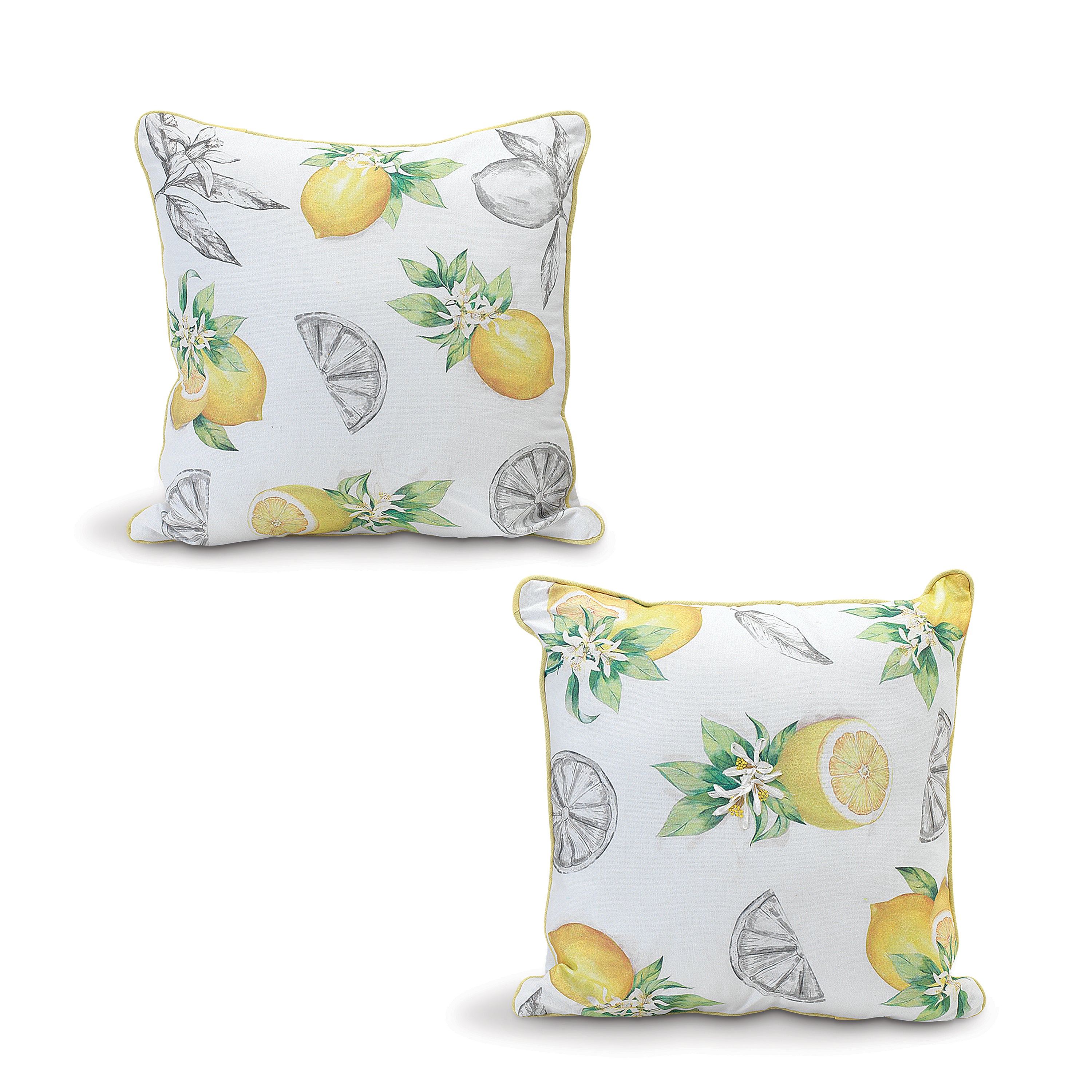 16 Inch Fresh and Vibrant Fabric Lemon Pillows 2525320EC