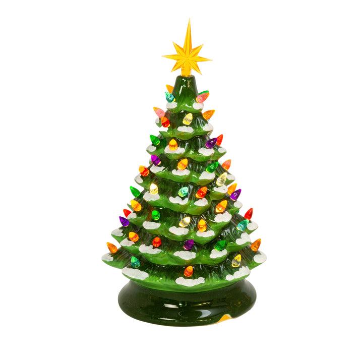 13.9 in. Illuminating Musical Dolomite Green Christmas Tree #2534180EC-Green