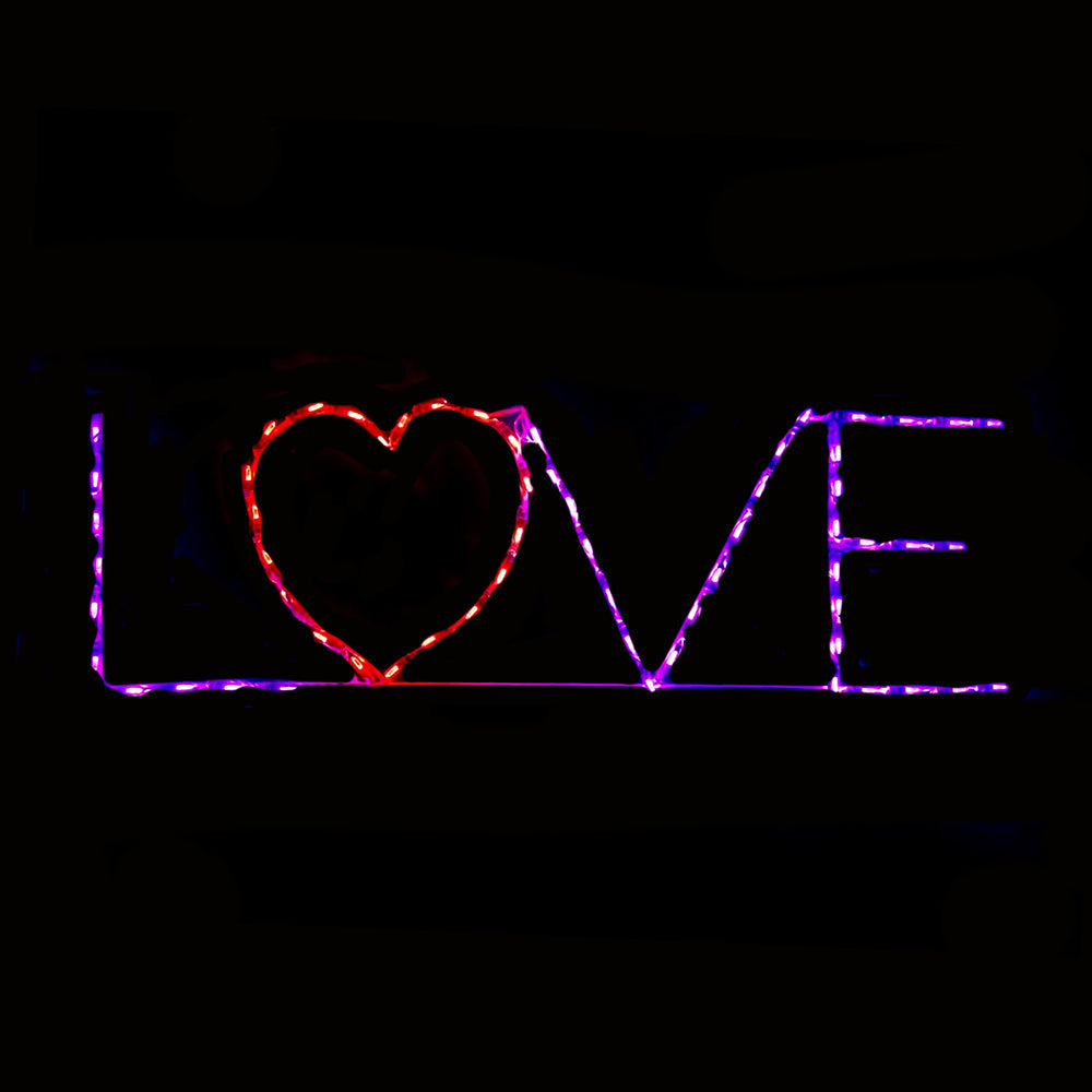 Brite Ideas 45" Purple Love with Heart LED Display LOVEPU