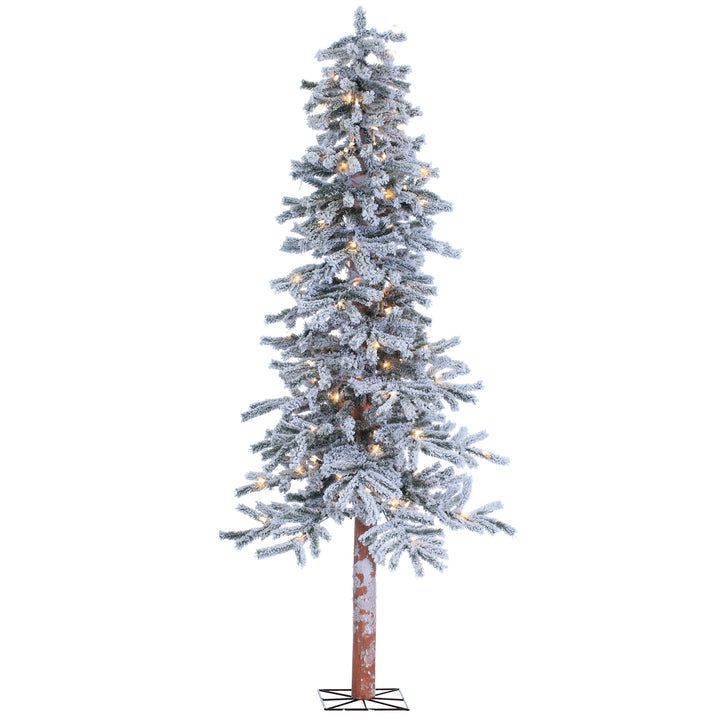 Sterling 6 ft. Pre Lit Clear UL Flocked Alpine Tree