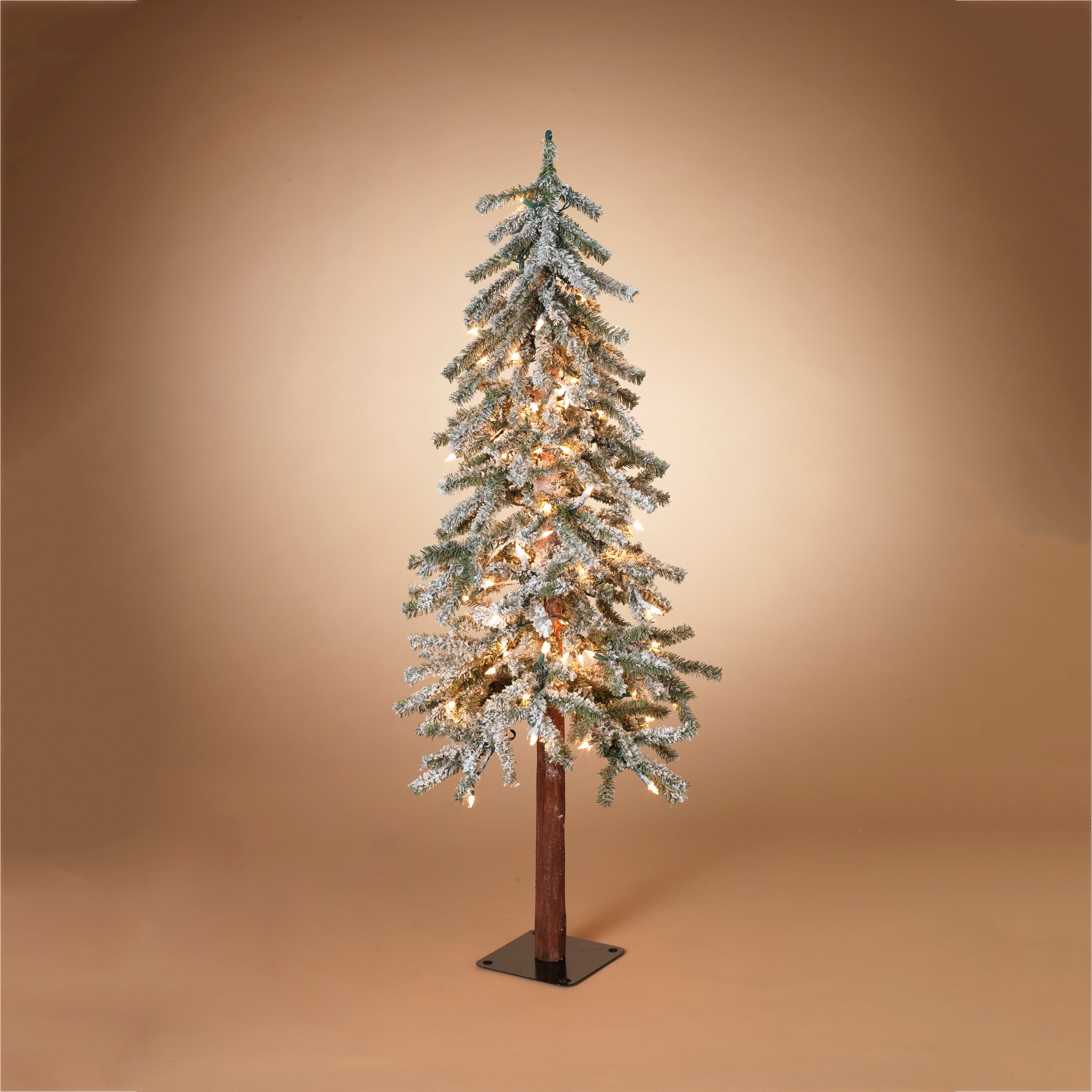 Artisanal 4'H Electric Lighted Holiday Flocked Pine Tree