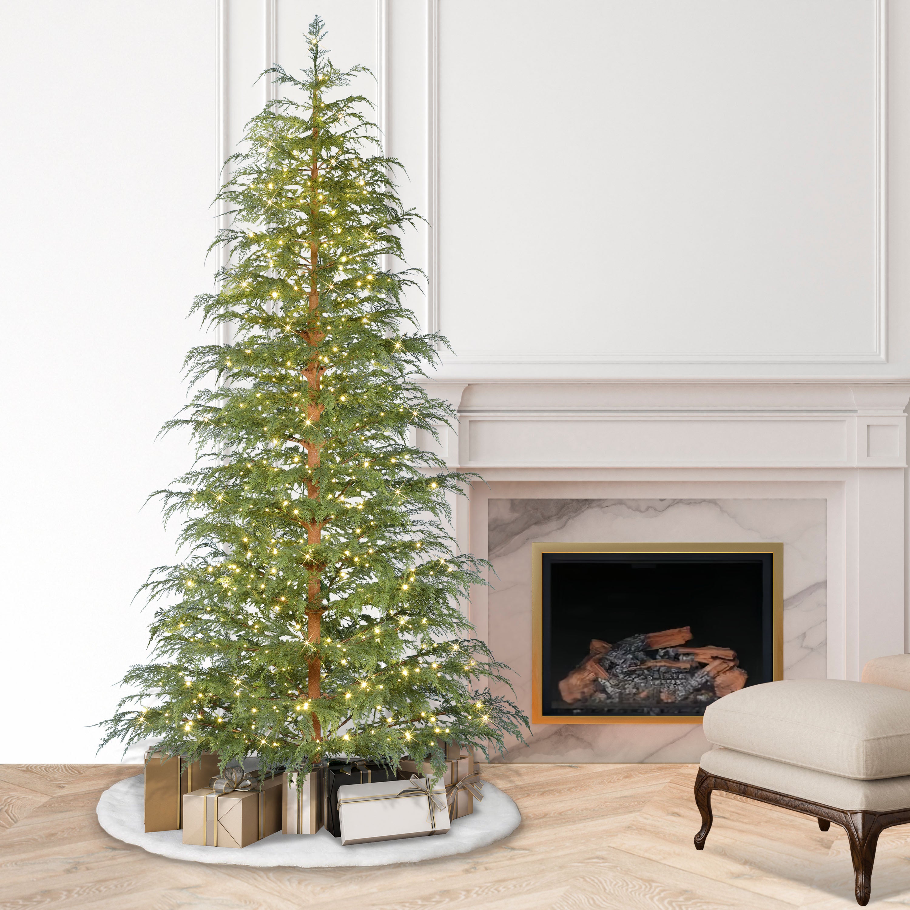 7.5' Pre-Lit Cypress Christmas Tree