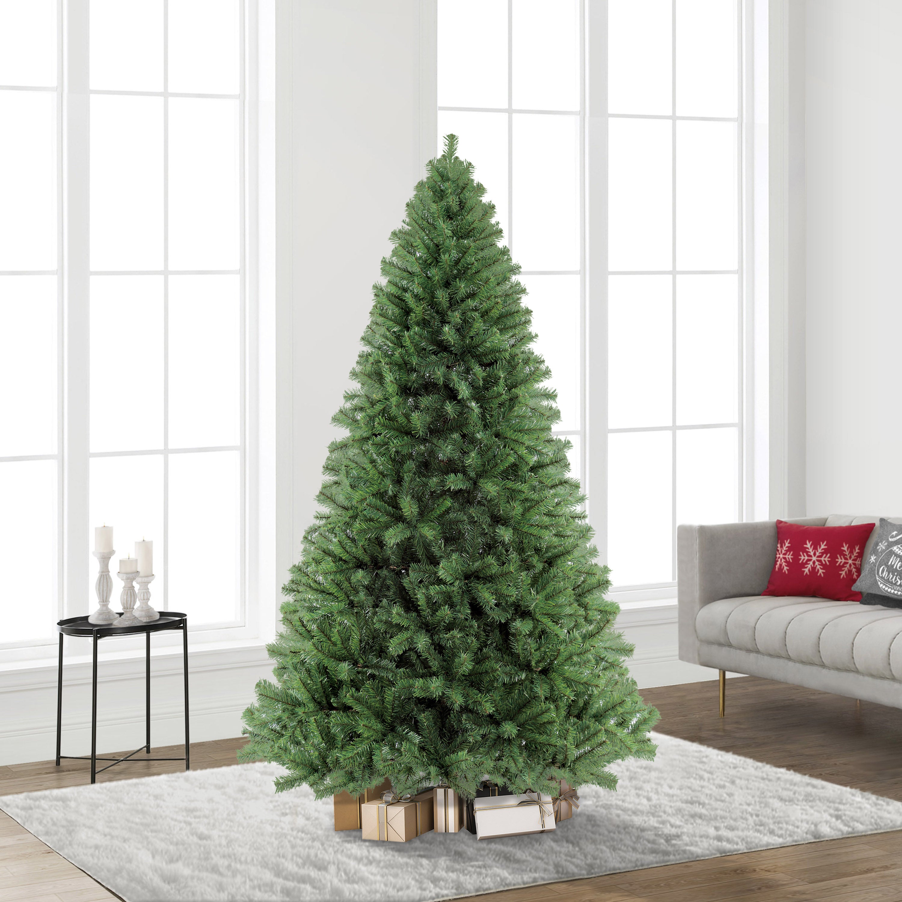 7.5ft Northern Fir Christmas Tree Metal Stand Green