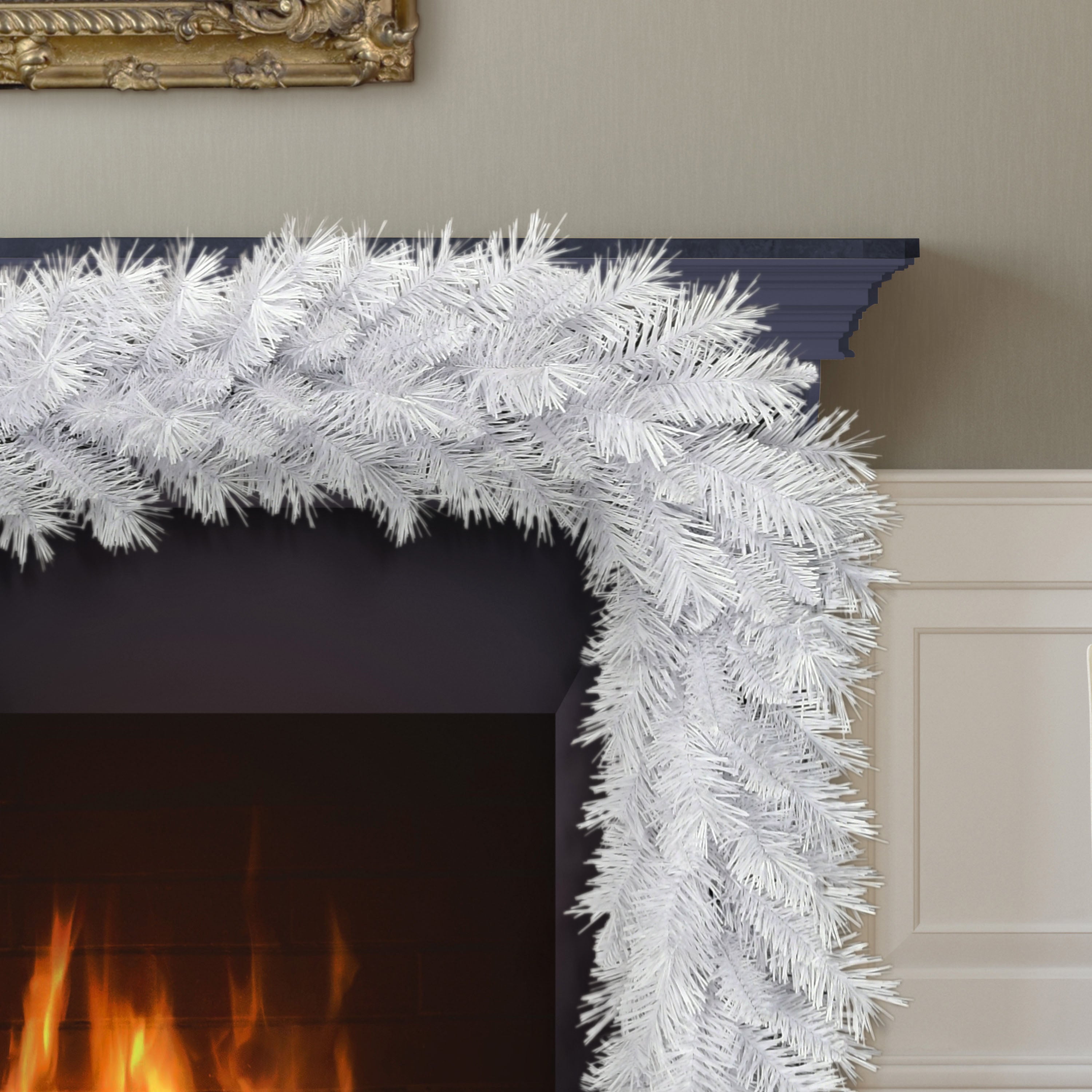 9' x 10" White Round Valley Pine Garland